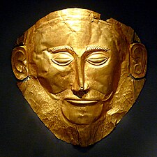 Mask of Agamemnon, found in the Grave Circle A, Mycenae, Grave V