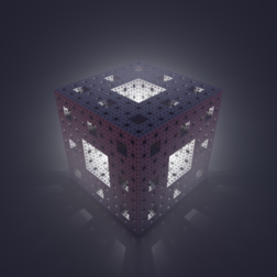 Éponge de Menger en ray tracing. (définition réelle 8 000 × 8 000)