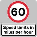 Speed limits are in miles per hour (Northern Ireland only)