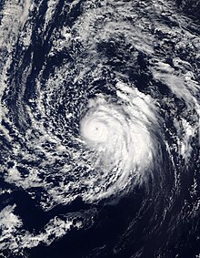 Visible satellite imagery of an intense yet fairly asymmetric Hurricane Oscar on October 29