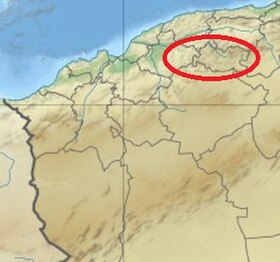 Carte de localisation de l'Ouarsenis dans le Nord-Ouest de l'Algérie.