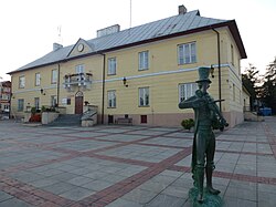 Town hall with the cricket statue