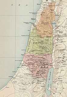 Topographic map of Palestine at the start of the Hasmonean dynasty