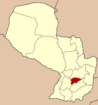 Map of Paraguay highlighting the department