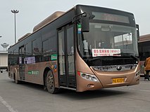 A bus on Zhengzhou BRT Route B501 at west plaza terminal