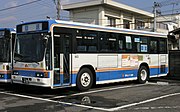 かつて運行されていた大型バス（いすゞ・キュービック）
