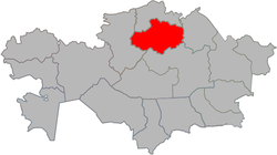 Akmola (red) in Kazakhstan