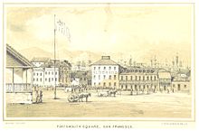 El Dorado Hotel c. 1850 in Portsmouth Square