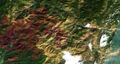 Chetco Bar Fire, 23 October 2017, Sentinel-2 true-color satellite image, scale 1:81,000