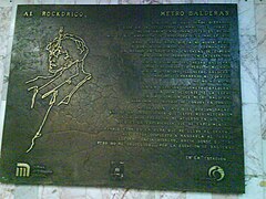 Commemorative plaque to Rockdrigo González