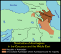 Distribution of Azerbaijanis in the Caucasus and the Middle East.
