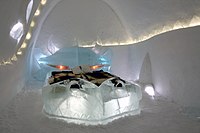 The suite "The Banished Dragon" in ICEHOTEL 2008 by Valli Schafer & Barra Cassidy.