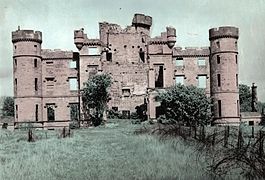 The castle ruins in the 1950s