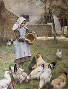 Feeding the chickens by Walter Osborne, 1885