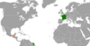 Location map for France and Guatemala.