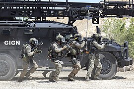 GIGN operators alongside a Sherpa Light armored vehicle - 2022