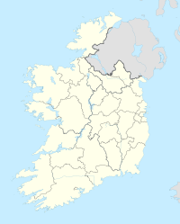 A map of Ireland, showing the position of Ballymany Stud, in the south