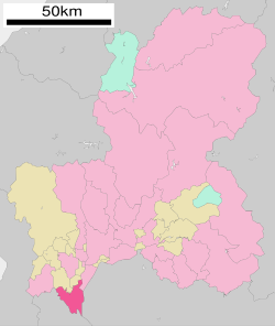 Location of Kaizu in Gifu Prefecture