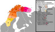 Aire de diffusion du same du Nord (n°3) au sein des langues sames.