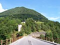 La località di Lignago ai piedi del monte Pra, vista dal Ponte Giovanetti o Ponte Rio Droanello o Ponte Riccardo Morandi