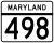 Maryland Route 498 marker