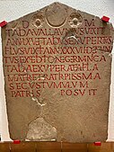 Photograph of a Roman tombstone.