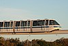 A Sea World Monorail train passing the car park in 2008