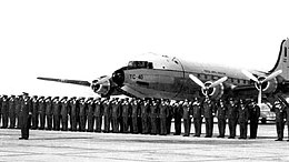 Douglas C-54 Skymaster with cadets before initial flight