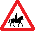 Accompanied horses or ponies likely to be in or crossing the road