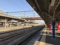 A view of platforms 4 and 5. Note the passing loop in between. The bridge above is the Rainbow Bridge.