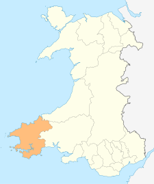 Pembrokeshire's location in Wales