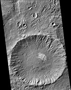 Suzhi Crater, as seen by CTX camera (on Mars Reconnaissance Orbiter). Light-toned layer is visible on the floor.