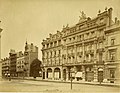 The CGER on place de Brouckère partly visible on the far right, next to the Café Métropole (right), ca. 1870s