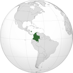 Location of Colombia (dark green)