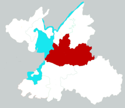 Location of Yueyang County within Yueyang