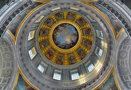 Inner dome of Les Invalides, seen from below