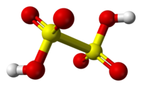 Ball-and-stick model of dithionic acid