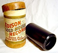 Edison Gold Moulded record made of relatively hard black wax, c. 1904