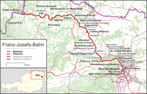 フランツヨーゼフ線の路線図