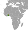 Location map for Ghana and Togo.