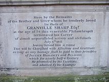 Granville Sharp's tomb at All Saints Church, Fulham