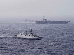 Carlo Margottini with USS Dwight D. Eisenhower on 16 June 2016.