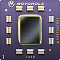 An illustration of Motorola's MPC7455 processor.