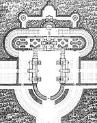 Planta del proyecto de reconstrucción del château de Malmaison.