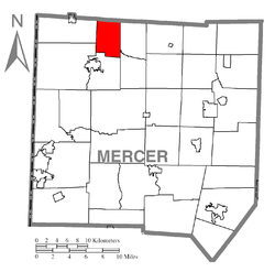 Location of Sugar Grove Township in Mercer County