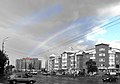 4) Black and white photo 2 with color sky and two color rainbows