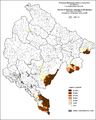 Албански језик у Црној Гори по насељима 2003. године