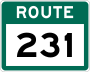 Route 231 marker