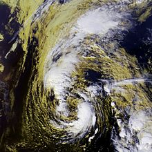 Satellite imagery showing a newly transitioned hurricane