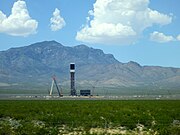 One of the three towers of the Ivanpah Solar Power Facility